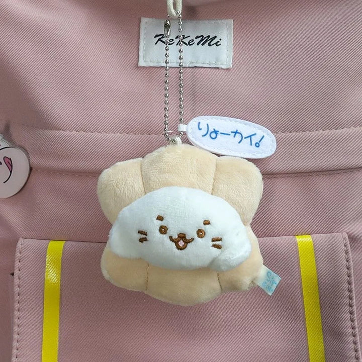 Japanese style Sea Otter Cartoon Punny Seal Plush Keychains kawaii sea lion Soft Stuffed Doll Keyring Funny bag Pendant kid Gift