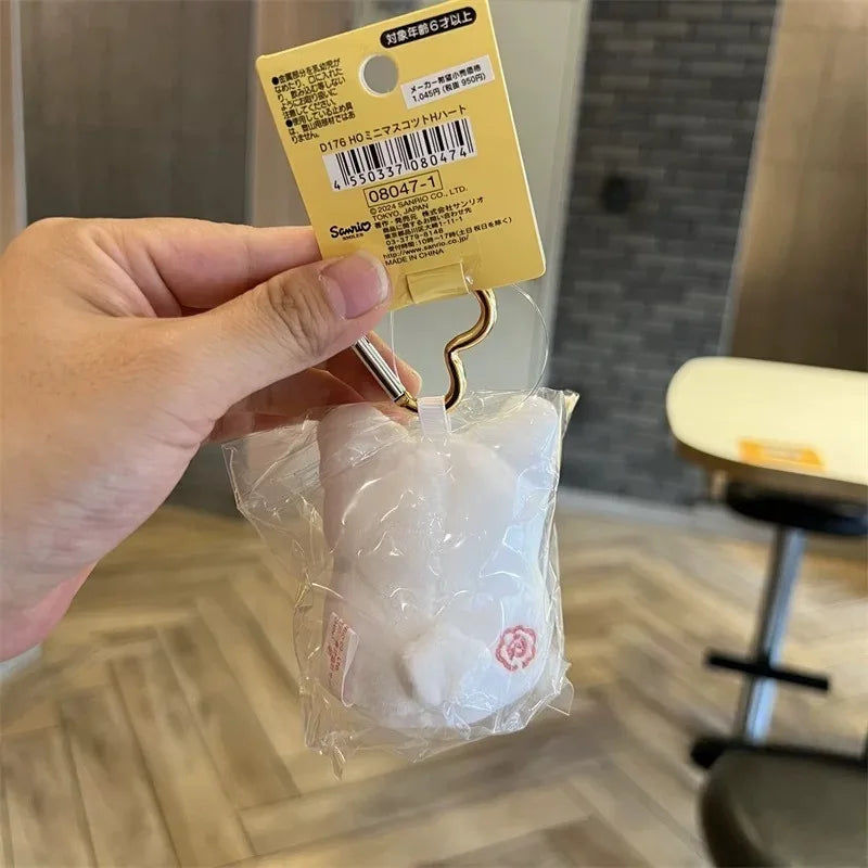 8cm Hanamaru Obake Ghost Plush Keychain Pendant Sanrios Bag Accessories heart buckle Anime Hanamaru Stuffed Animals key ring