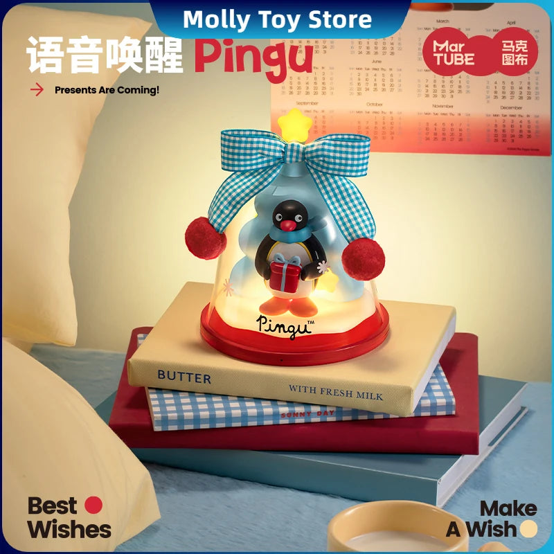 Original Pingu HelloKitty Wishing Bell Ornament Lamp Make A Wish Jingle Bells Presents Are Coming Charging Night Light Kids Gift