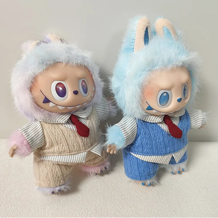 Labubu Doll Clothes College Style Set For 15-17cm Ropa 3.0 Labubu V1 V2 V3 Clothes Sitting Party Accessories