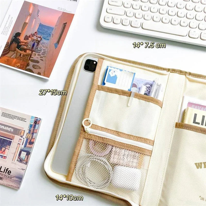 Cute Snoopy Large Capacity Storage Tablet Handbook Miscellaneous Organizer Bag Cartoon Peripheral Gifts for Friends