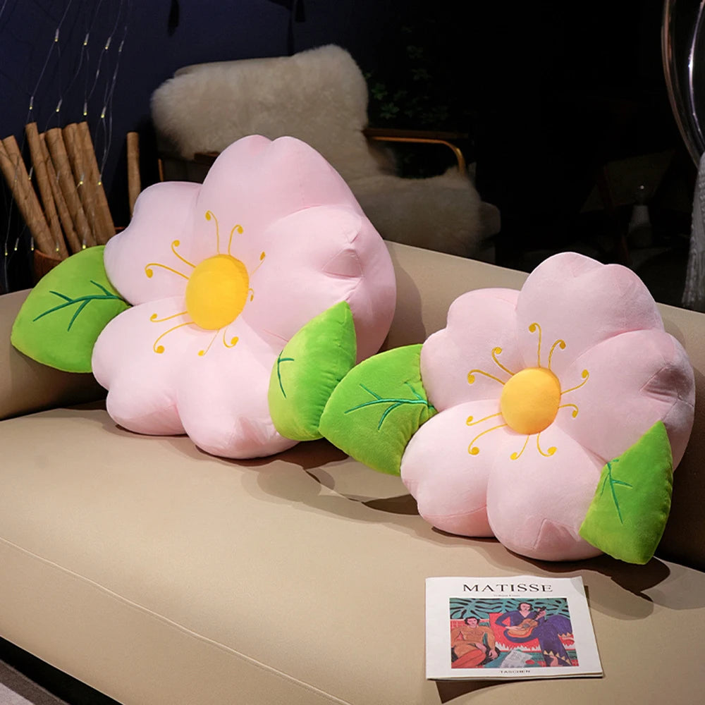 Cozy Flower Sofa Cushion Pink Sakura Shaped Floor Mat Office Home Decorative Comfortable Sakura Pillow Relocation Gifts Friends