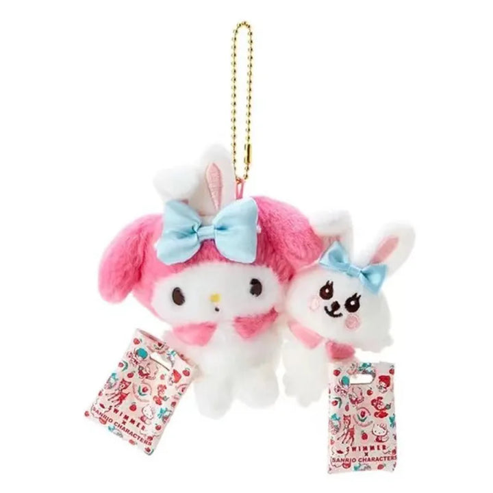 Sanrio Hello Kitty Cinnamoroll Plush Toys Kawaii Kuromi My Melody Doll Bag Pendant Pom Pom Purin Keychain Friend Birthday Gift