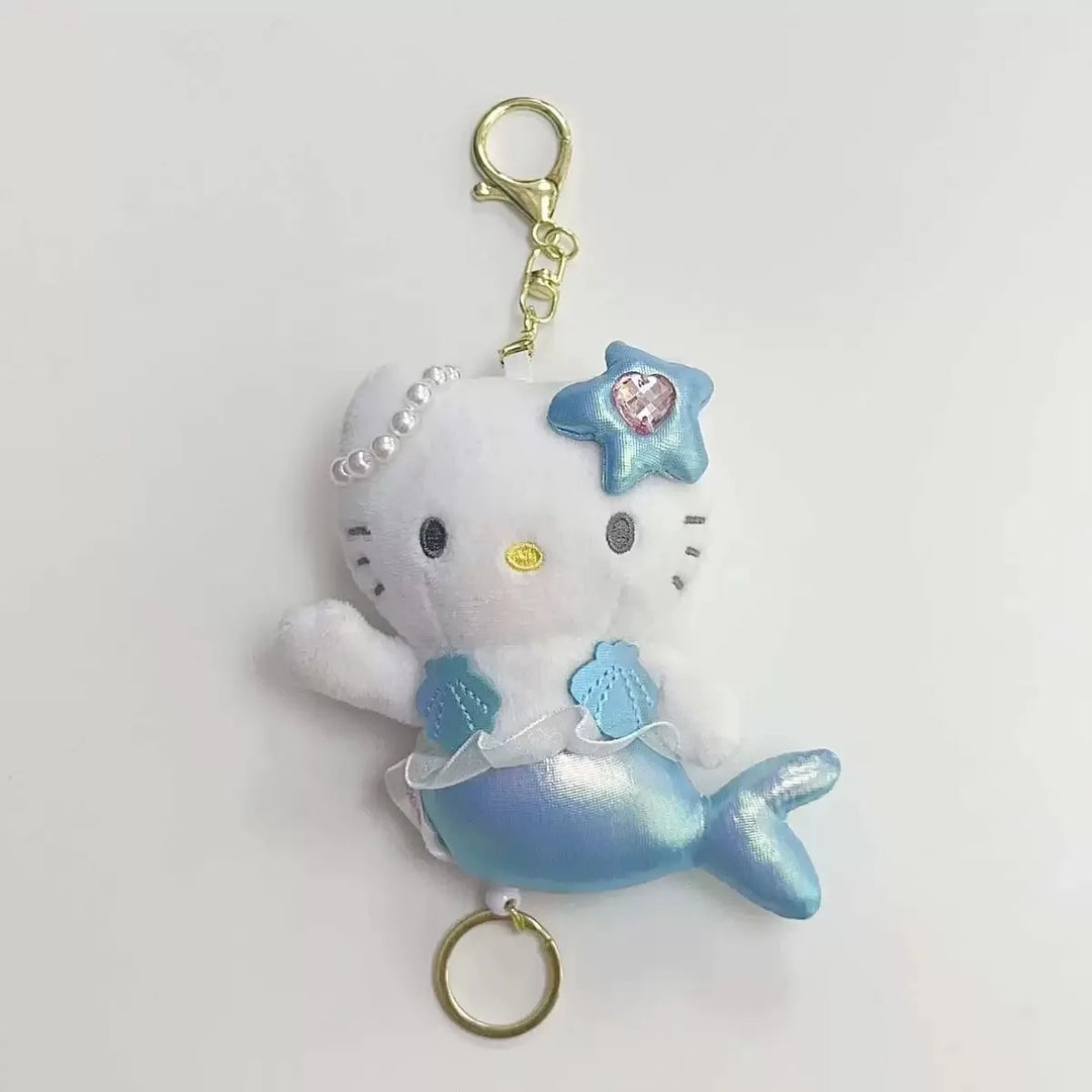 Kawaii Sanrio Long Legs Heiseic Hello Kitty nic Plush Keychain Flower Fairy Mermaid Cartoon Doll Toy Backpack Pendant girl gift