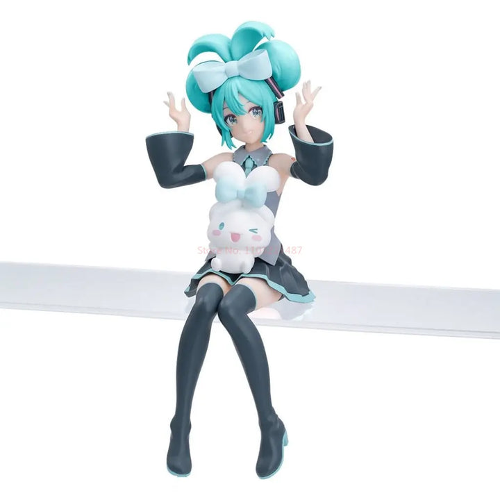 New Hatsune Miku X Cinnamoroll Figure Anime Miku Sit Figurine Models Garage Kit Action Collectible Decorations Children Gift
