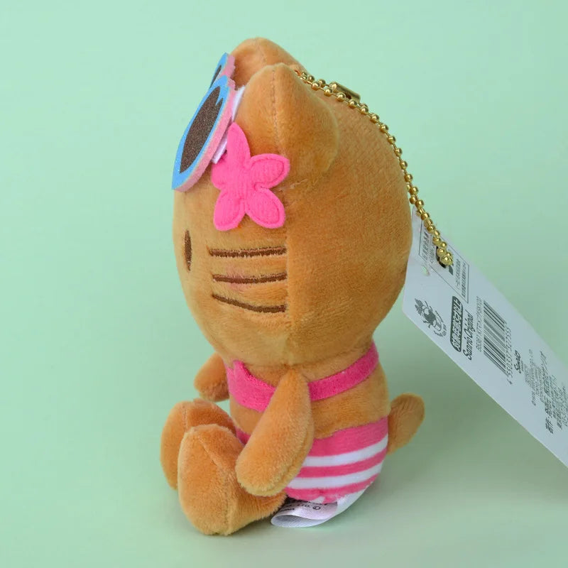 Sanrio Hello Kitty Kawaii Black Skin Sunglasses Bikini Plush Toys Backpack Pendant Cartoon Keychain Doll Girls Decoration Gift