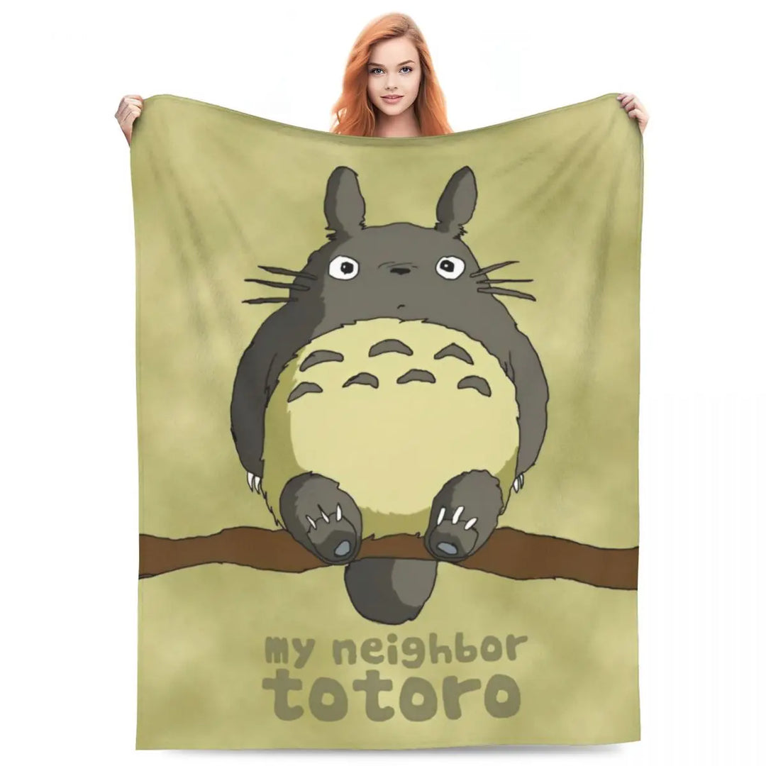 Cartoon Funny Cute T-Totoros Blanket Coral Fleece Plush  Soft Throw Blankets for Car Sofa Couch Bed Rug