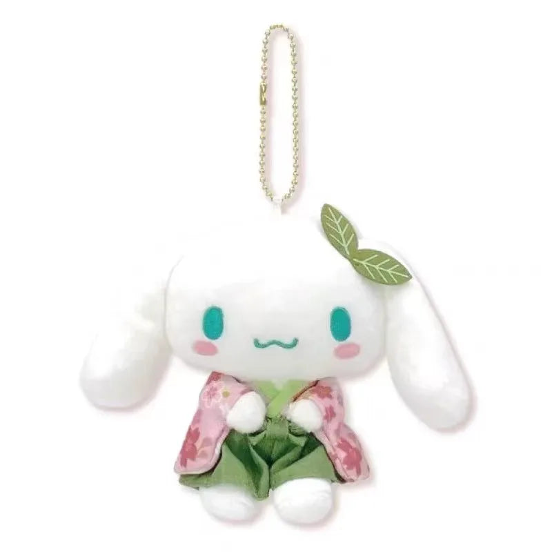 Kawaii Sanrio Kuromi Cinnamoroll Cartoon Matcha Sakura Kimono Hello Kitty Plush Toy Backpack Pendant Keychain Girl Birthday Gift