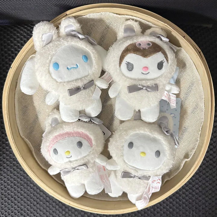 Sanrio Kuromi My Melody Plush Toys Kawaii Cartoon Cinnamoroll Keychain Doll Decoration Backpack Pendant Children's Birthday Gift