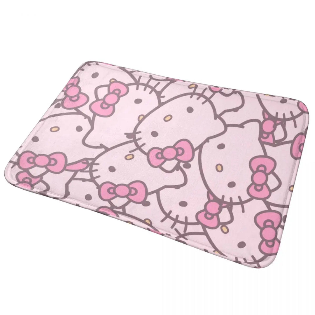 Hello Kitty Punk Music Memory Foam Bath Mat Rug Non-Slip Quick Dry Bathroom Floor Rugs Carpet For Bath Entrance Door Doormat