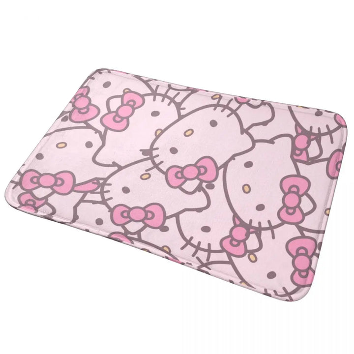 Hello Kitty Punk Music Memory Foam Bath Mat Rug Non-Slip Quick Dry Bathroom Floor Rugs Carpet For Bath Entrance Door Doormat