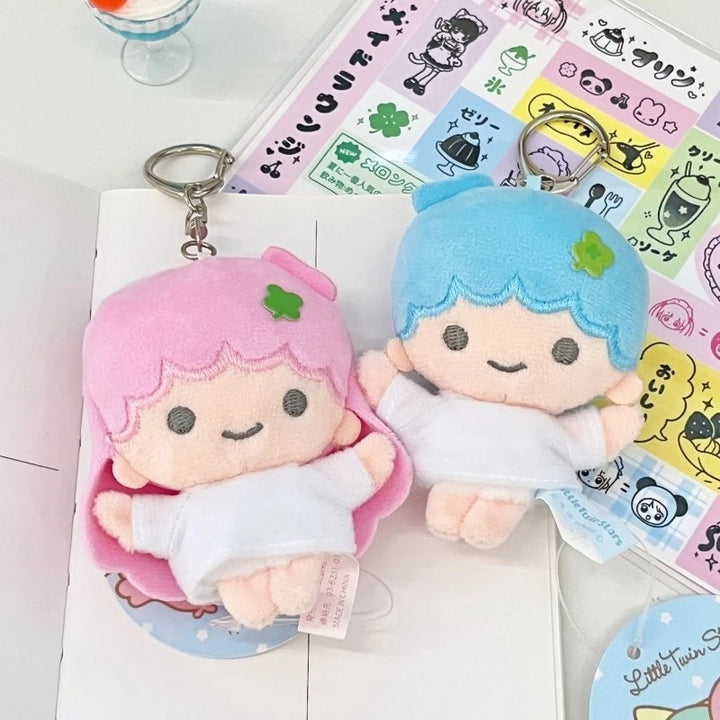 Kawaii Sanrio LittleTwinStars Plush twin stars Candy Girl KeyChain Girl Heart Bag Pendant Plush Doll  Girl's Gift Stuffed Toy