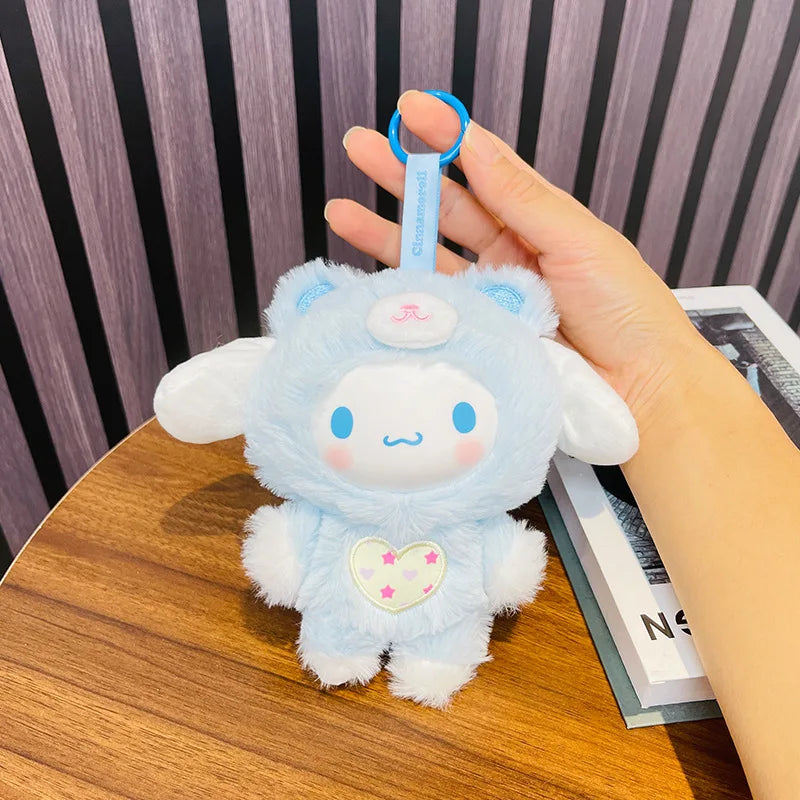 Kawaii Sanrio Kuromi My Melody Cartoon Plush Backpack Pendant Hello Kitty Keychain Doll Decoration Girl Birthday Creative Gift