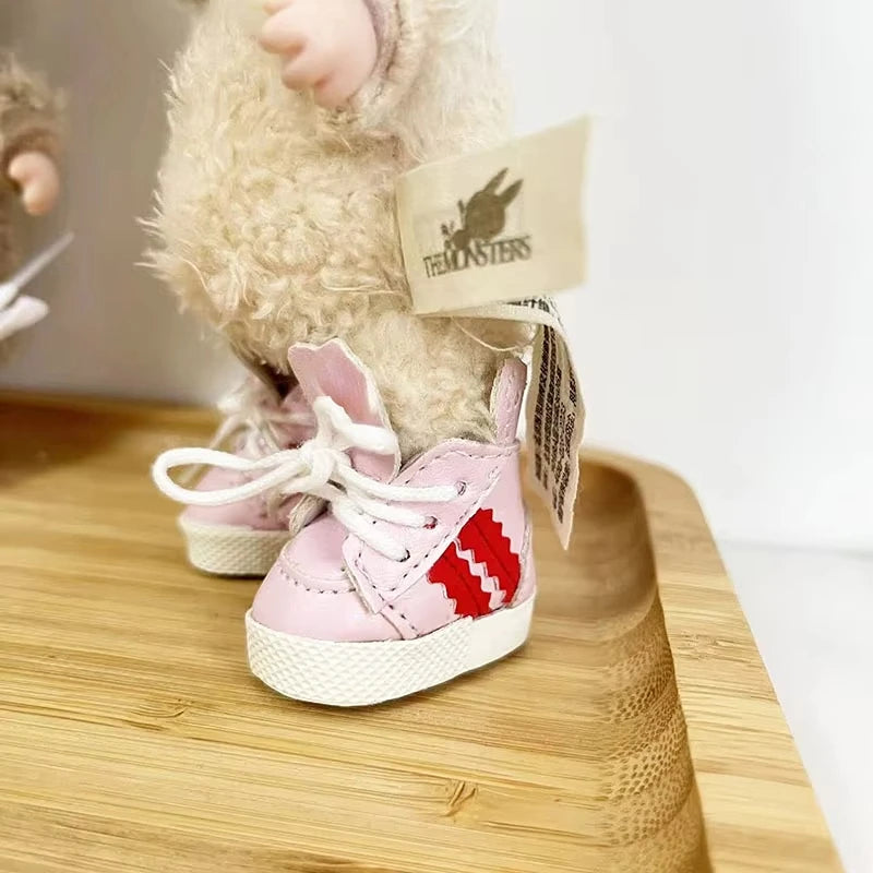 17cm Cute Labubu Leather Shoes Canvas Shoes Sneakers Camera Labubu Korea Kpop Exo DIY Girls Labubu Doll Accessories