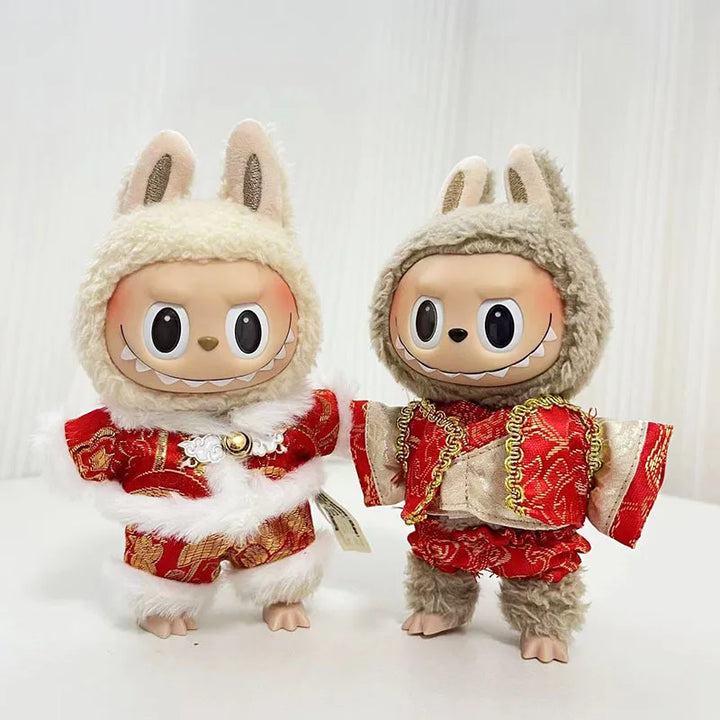 Cute Xmas Clothes for 15cm Labubu Idol Dolls New Year Plush Doll'S Clothes Hoodie Clothing Accessories Korea Kpop Exo Outfit