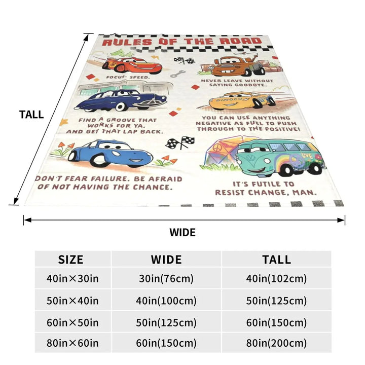 Life Is A Highway Lightning McQueen Flannel Blankets Cars Funny Throw Blankets for Bed Sofa Couch 200x150cm Rug Piece