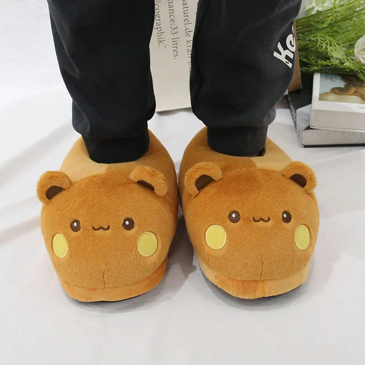 New Panda Bubu And Yier Plush Slippers Cartoon Panda Indoor Couple'S Warm Cotton Slippers Autumn And Winter Gift