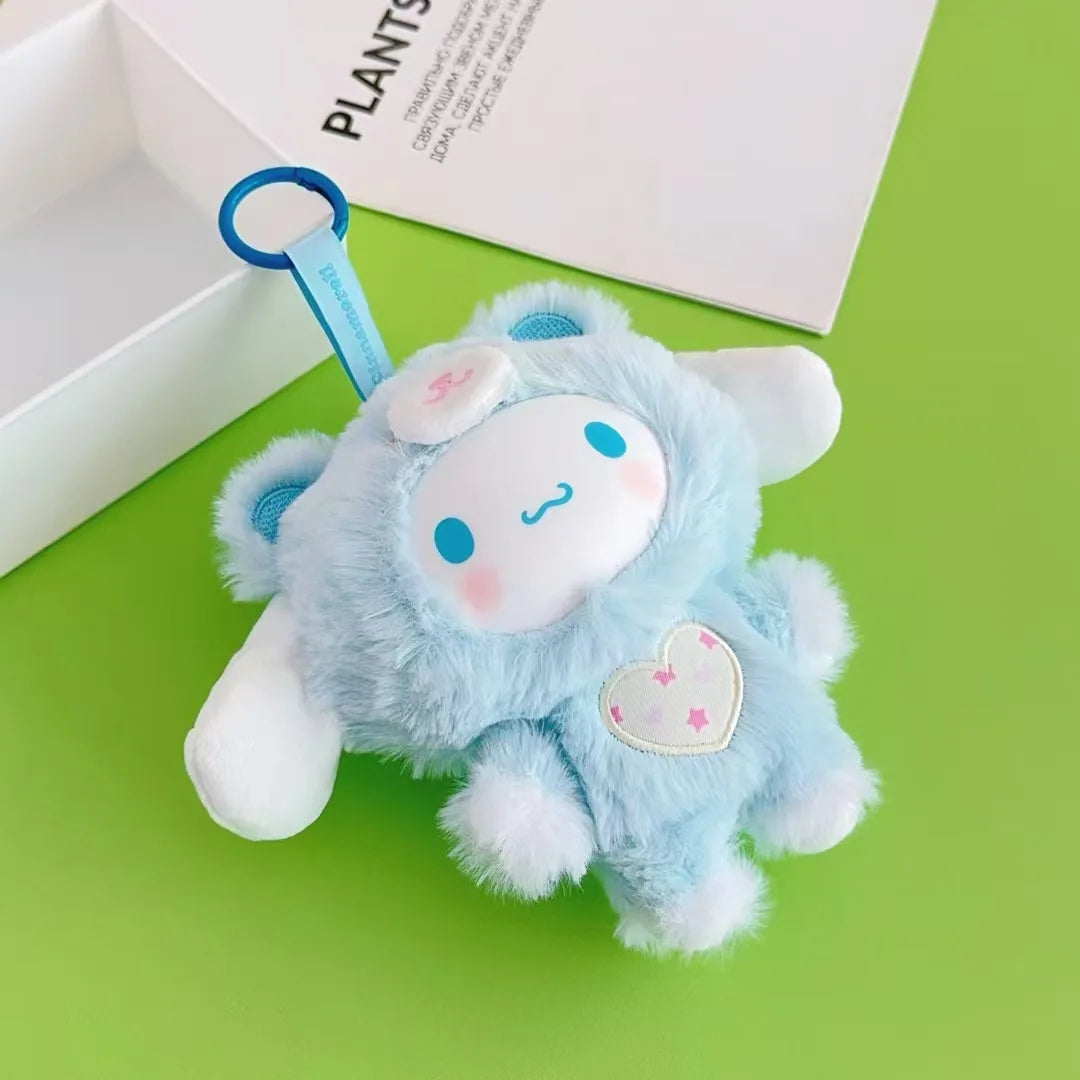 Kawaii Sanrio Kuromi My Melody Cartoon Plush Backpack Pendant Hello Kitty Keychain Doll Decoration Girl Birthday Creative Gift