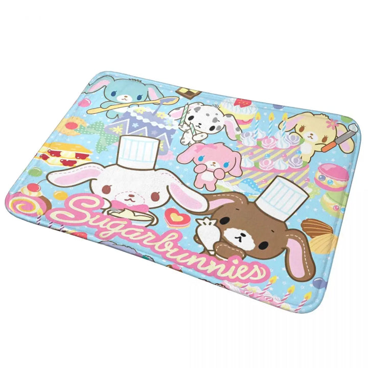 Cute Sugarbunnies Memory Foam Bathroom Rugs Ultra Soft Non-Slip Sugar Rabbit Carpet Bath Mat Water Absorbent for Shower