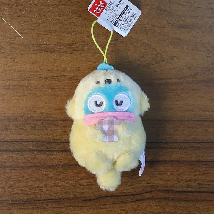 10cm Anime Cartoon Sanrio Hangyodon Plush Keychain Sea Otter dress up kawaii Hangyodon Doll Cute Backpack Pendant Girls Gift