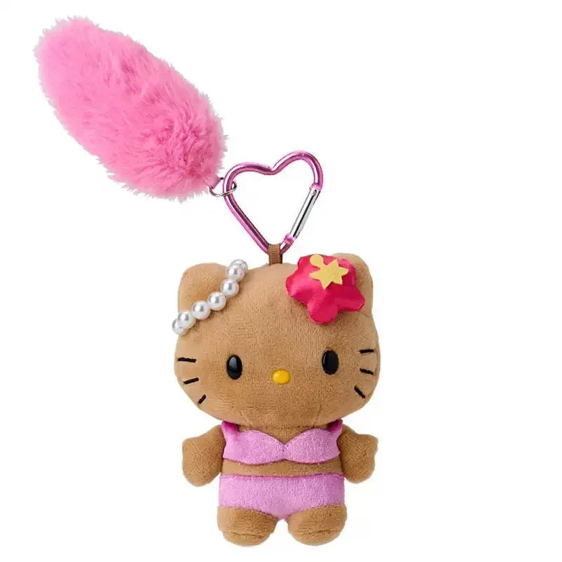 Kawaii Sanrio Long Legs  Hello Kitty black skin Plush Keychain Pendant Cute Cartoon 11/13/16CM Doll Toy Backpack Pendant Gift