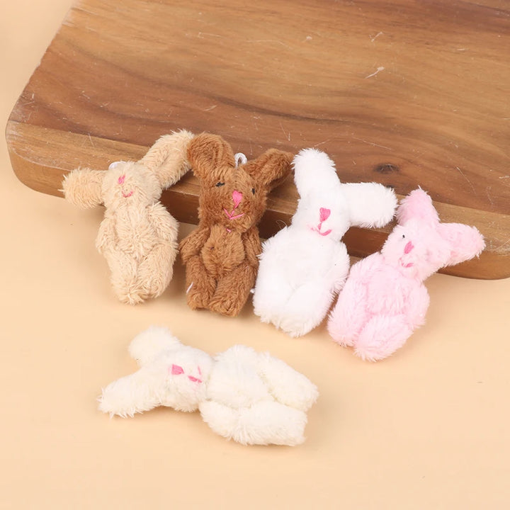 5.5CM Cute Rabbit Plush Toy Cartoon Bunny Pendant Soft Stuffed Doll Keychain Backpack Bag Key Ring Decor Dollhouse Decor Doll