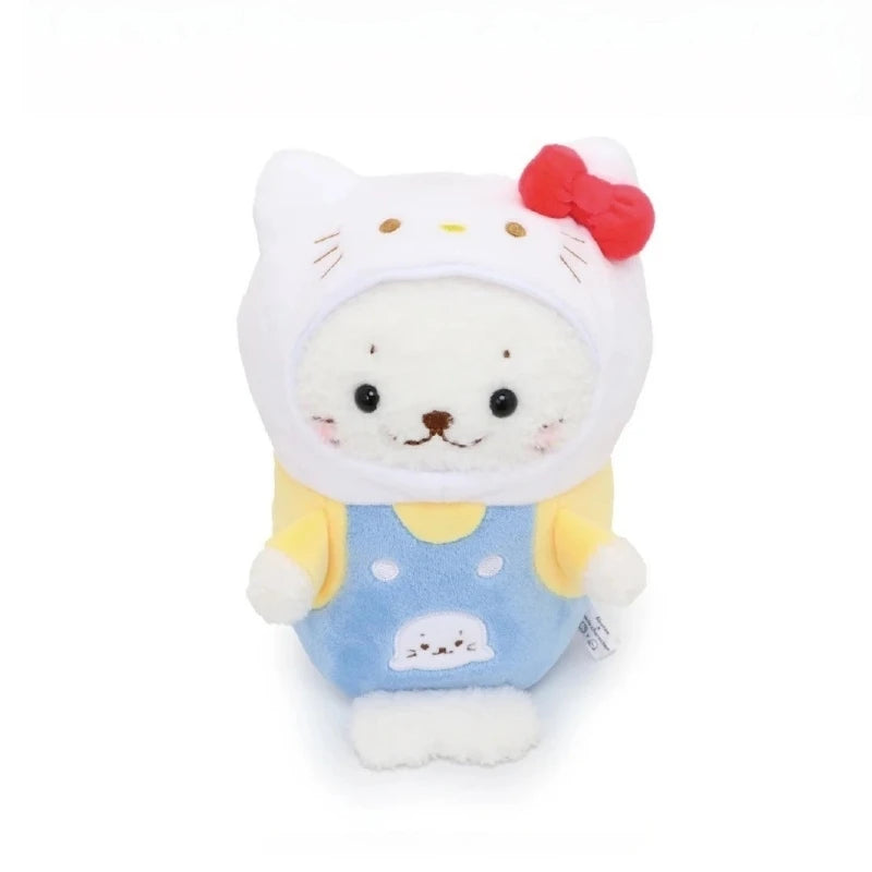 kawaii Little Otter Pendant Doll keychain Sanrios Plush Doll Pendant cartoon hello kitty Bag Pendant cute dress up Accessories