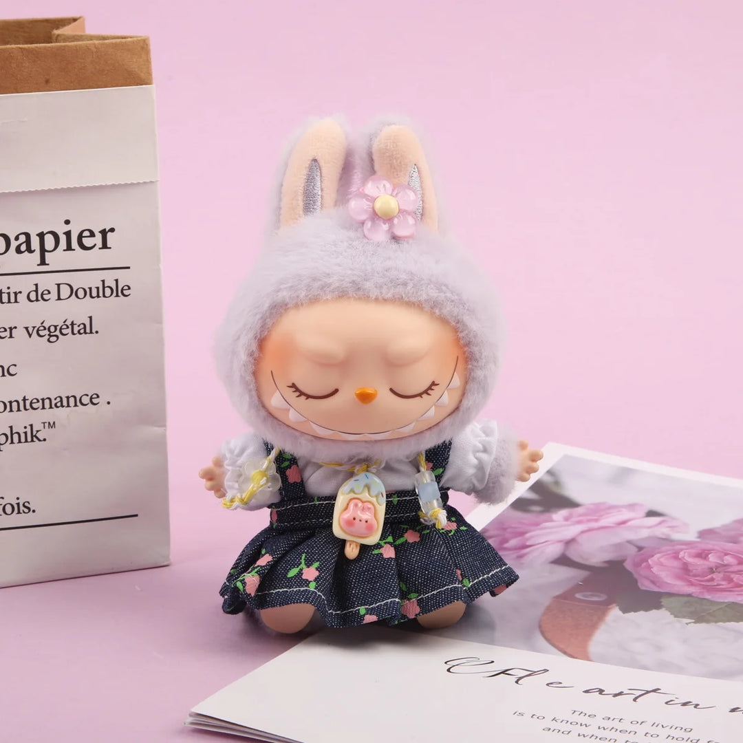Mini Plush Doll Summer Cute Cute Dress 15cm/17cm Labubu I II Idol Doll Clothing Accessories Sitting Party Korean Kpop Exo