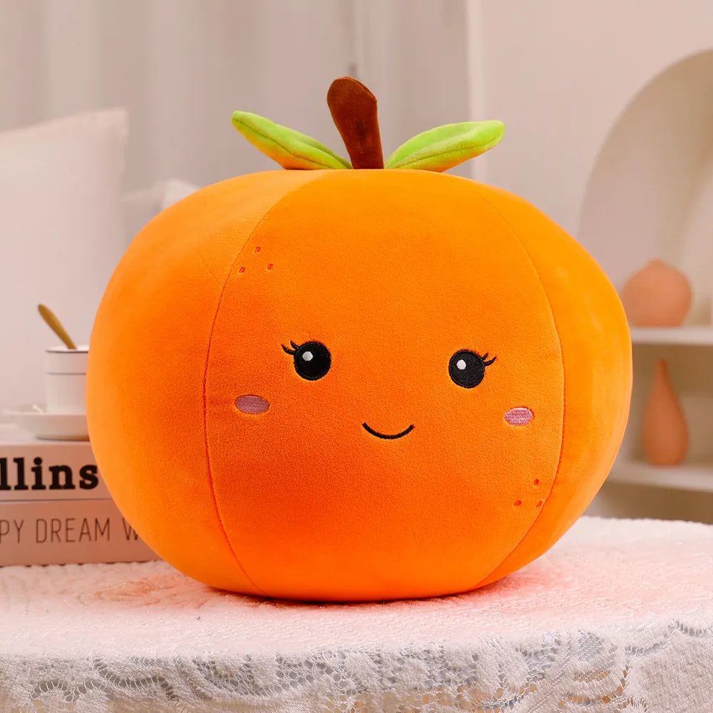 ZU Super Soft Plush Pillow Cute Fruits Kiwi Apple Orange and Vegetables Pea Chili Stuffed Toys Sofa Home Decor Cushion for Girl