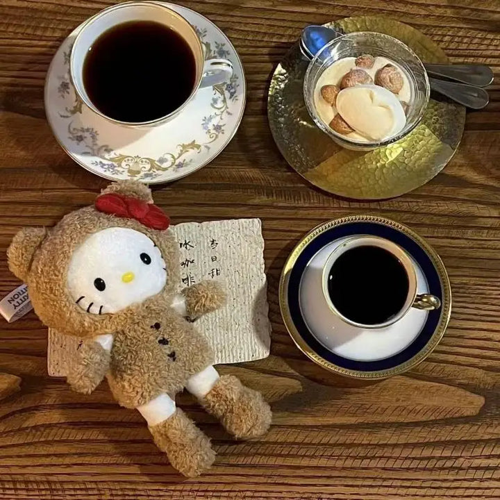 Kawaii Sanrio Hello Kitty Long Legs Kt Keychain Plush Bear Backpack Pendant Decoration Girl Birthday Christmas Gift Peripherals