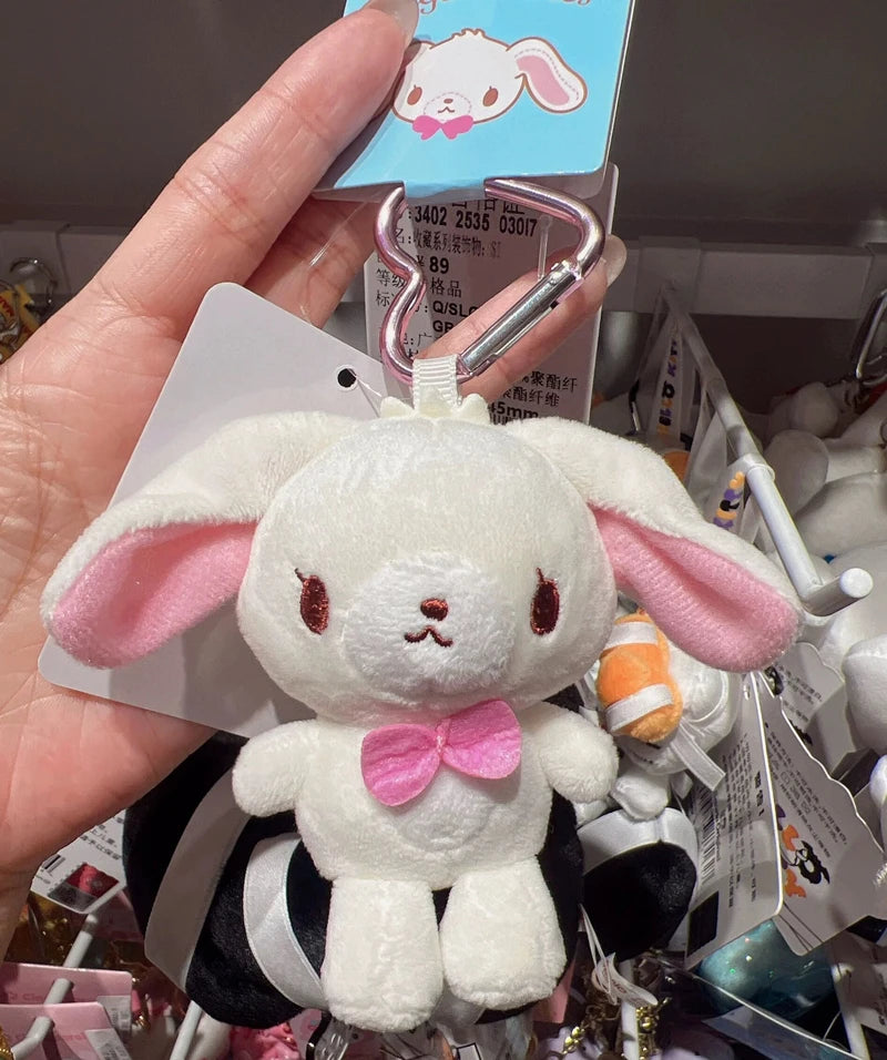 Sugarbunnies Plush Keychain Heart Clip Kurousa Shirousa Bunny Kawaii Cute Bag Keychains Mascot Charm Key Chain Ring Girls Toys