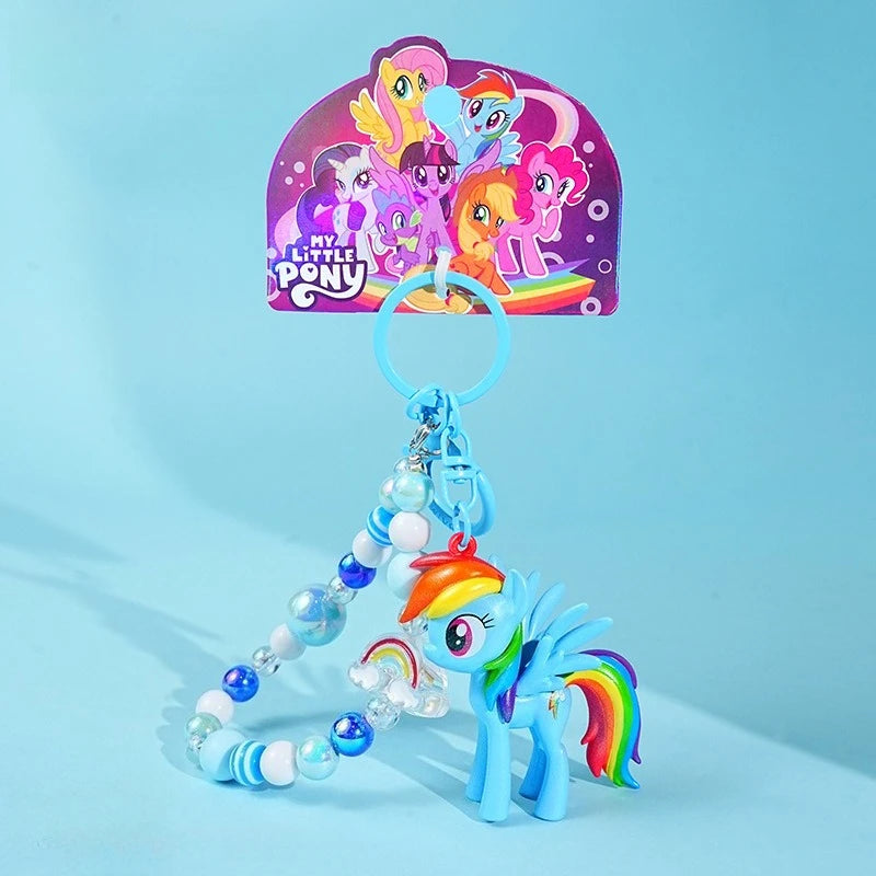 Cute Cartoon My Little Pony: Friendship Is Magic Keychain Backpack Pendant Decoration Exquisite Beaded Keychain Christmas Gift