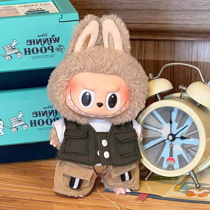 15/17cm Labubu I II III Idol Dolls Pocket Workwear Suit Set Mini Plush Doll'S Clothes 10CM Cotton Doll DIY Accessories