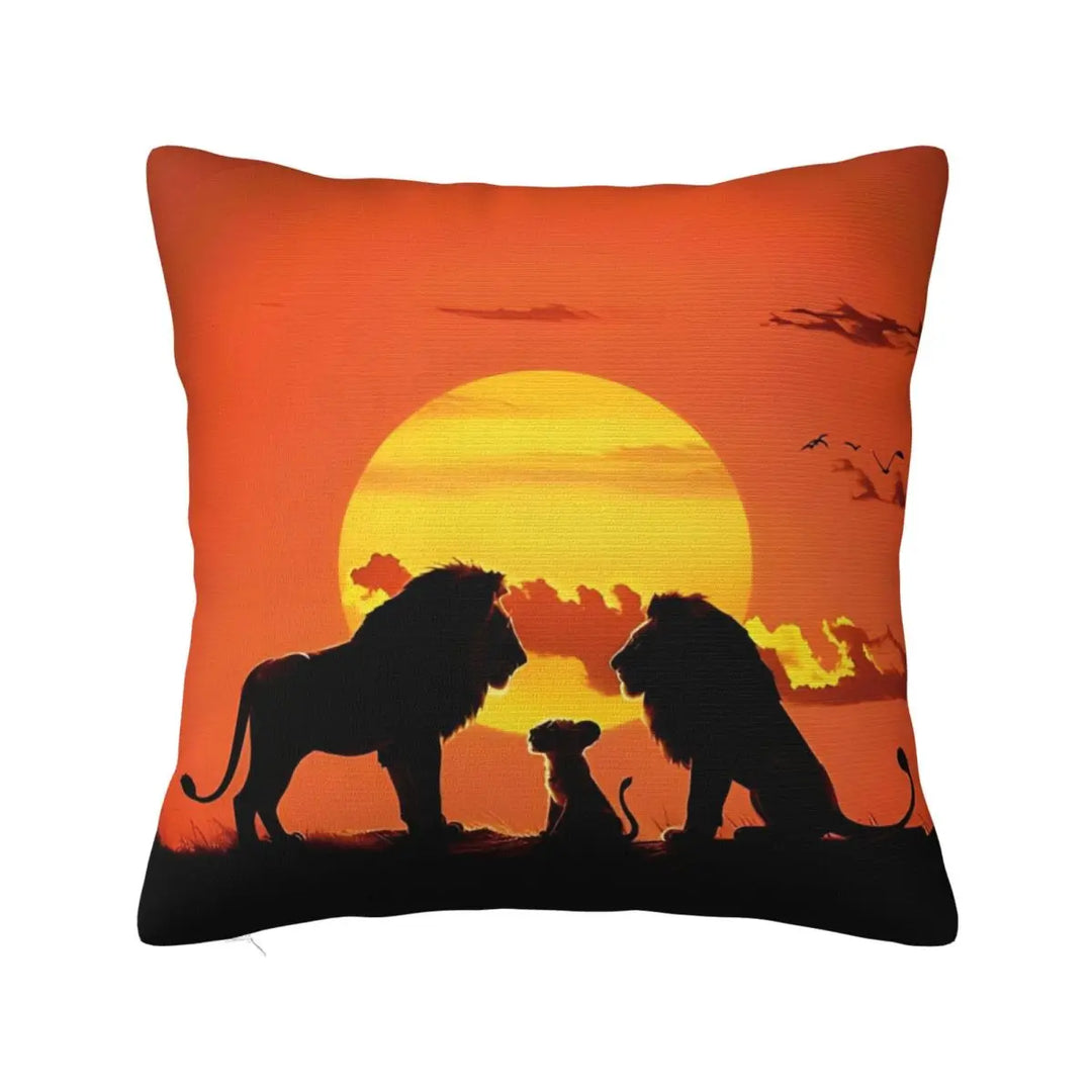 The Lion King Simba Mufasa Dad Pillowcase Polyester Cushion Cover Decorative Pillow Case Cover Home Square 45X45cm