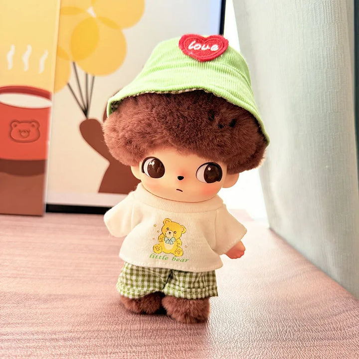DIMOO WORLD Doll Box Pendulum Accessories Doll Clothes 6 Styles Bib Pants With Hat Overalls 15/17cm Labubu Doll Clothes
