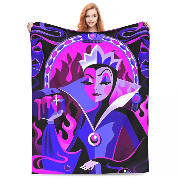 Evil Queen Blanket Coral Fleece Plush Textile Decor Villains Portable Soft Throw Blanket for Home Car Rug Piece