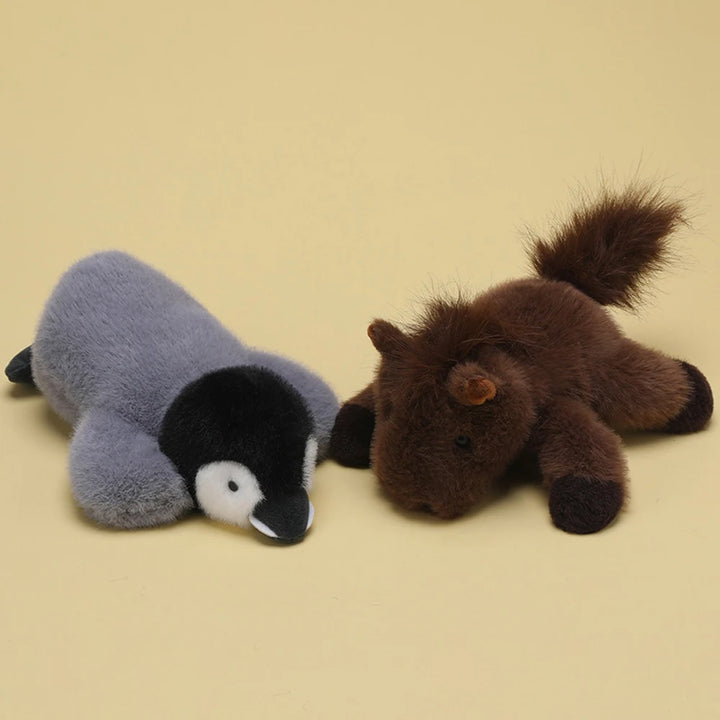 Chestnut Horse Plush Toys Penguin Stuffed Animal Pig Pink Soft Dolls White Bunny Plushie Green Alligator Kawaii Bee Highland Dog