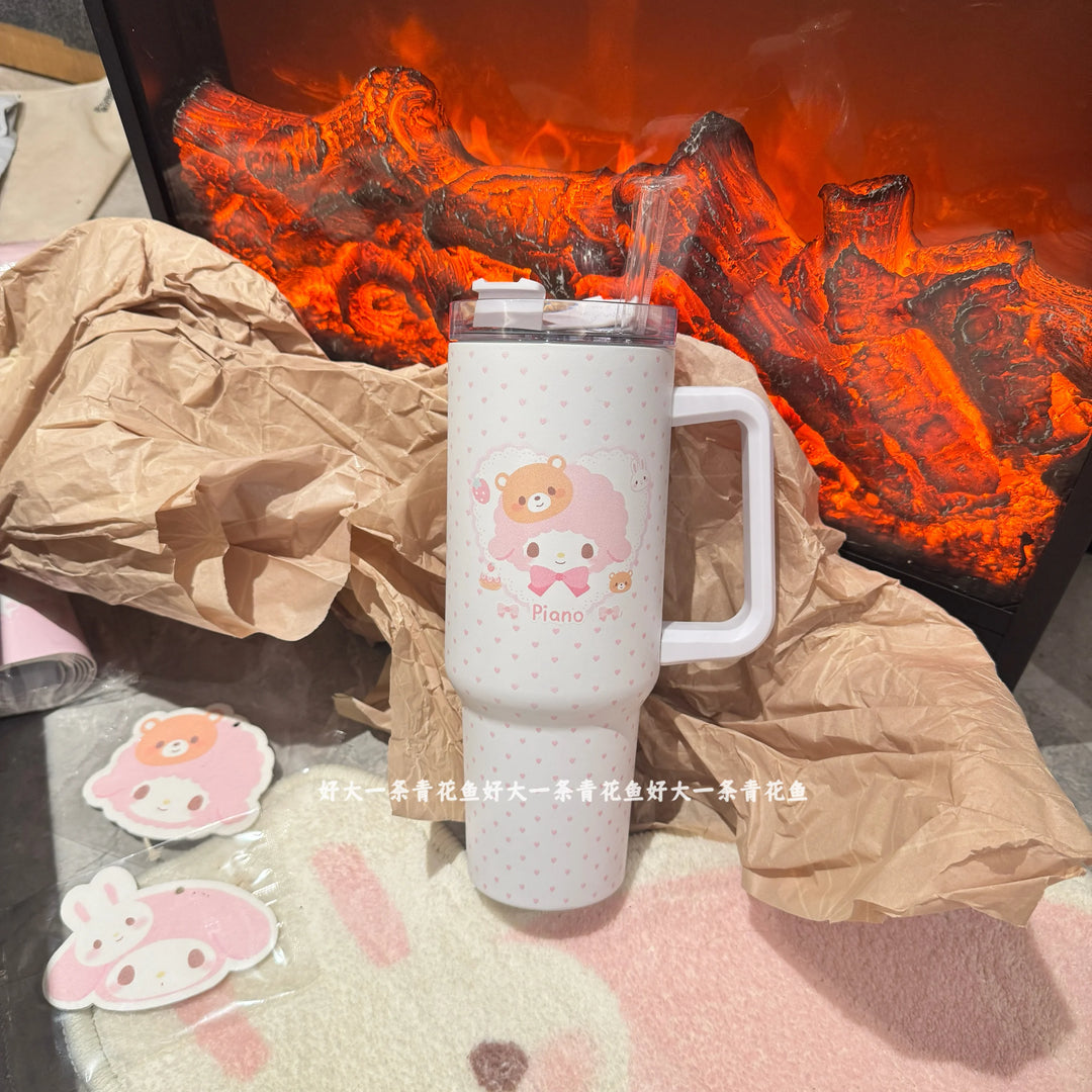 Genuine Sanrio My Melody Thermos Cup Cartoon Cute High-Capacity 1200ml Stainless Steel Thermos Water Cup Girl Gifts