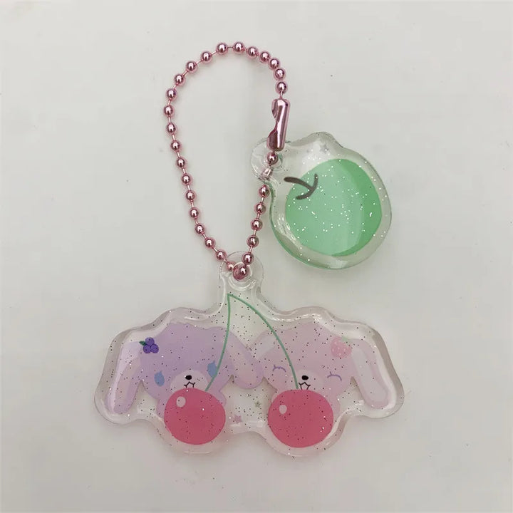Sugarminuet Cherry Acrylic Keychain Charms Strawberryusa Blueberryusa Cute Kawaii Phone Keychains Mascot