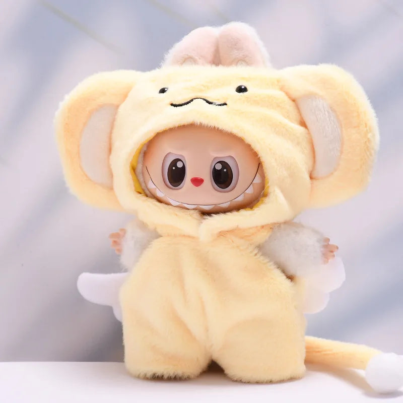Labubu Doll Clothes Angel-Lion Plush Set 15/17cm Plush Doll'S Clothes Labubu I II Idol Dolls Sitting Party Accessories