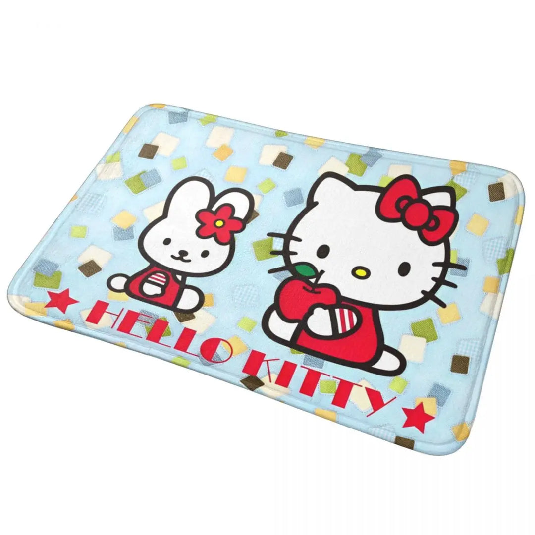 Hello Kitty Punk Music Memory Foam Bath Mat Rug Non-Slip Quick Dry Bathroom Floor Rugs Carpet For Bath Entrance Door Doormat