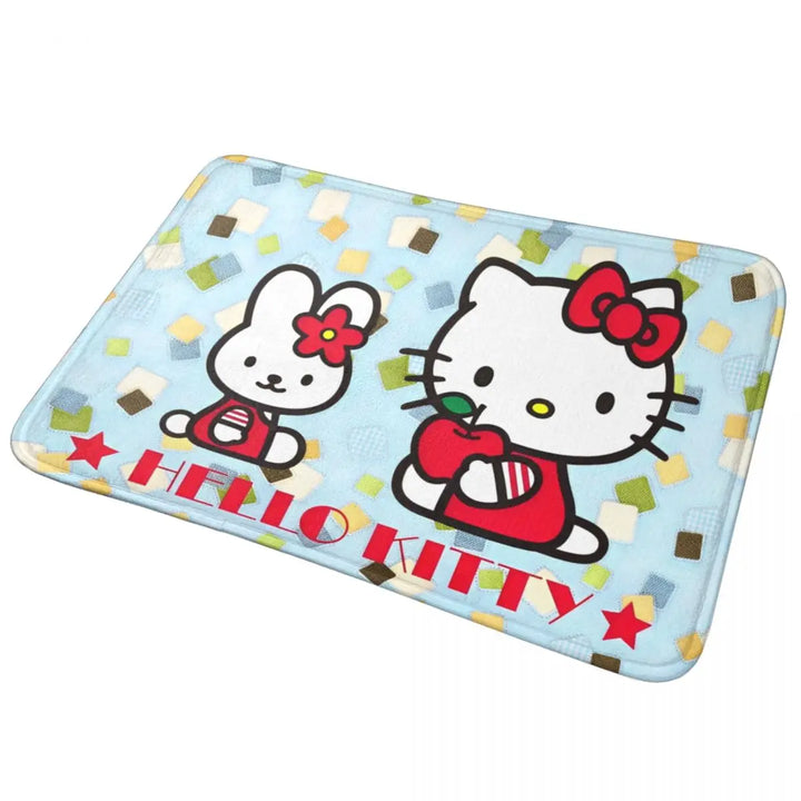 Hello Kitty Punk Music Memory Foam Bath Mat Rug Non-Slip Quick Dry Bathroom Floor Rugs Carpet For Bath Entrance Door Doormat