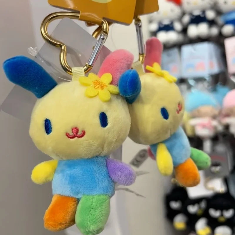 NEW 8CM Sanrio Usahana Plush Doll Keychain Anime Bunny Rabbit heart Keyring Bag Pendant Toy Doll gift Small Keyring Girls Toys