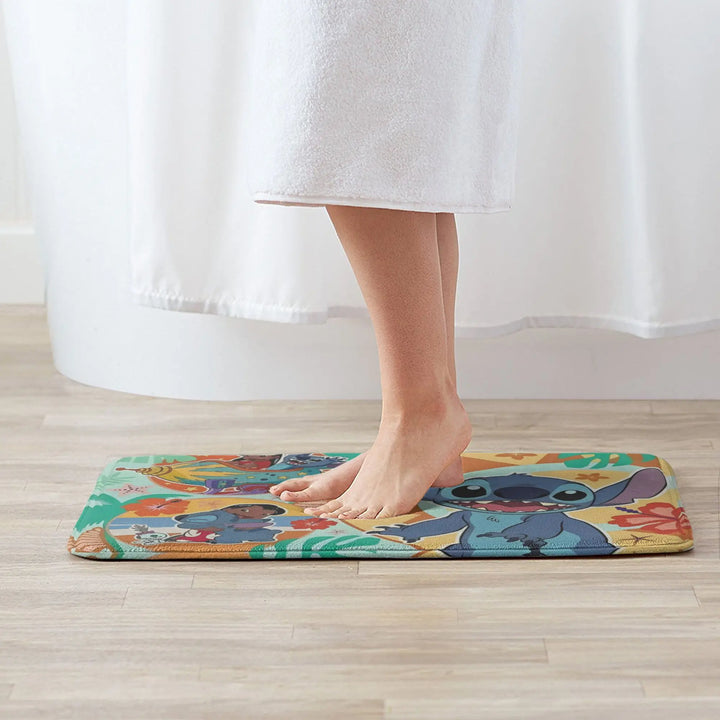 Stitch Cartoon Memory Foam Bath Mat Rug Non-Slip Water Absorption Lilo Cute Bathroom Floor Rugs Carpet For Kitchen Shower Bath