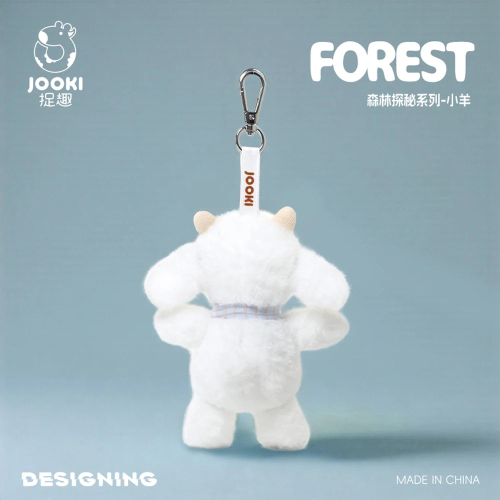 Pink Pig Stuffed Farm Animal Keychain White Sheep Plush Key Ring Holder Small Monkey Soft Dolls Pendants Bag Accessory Fun Gifts