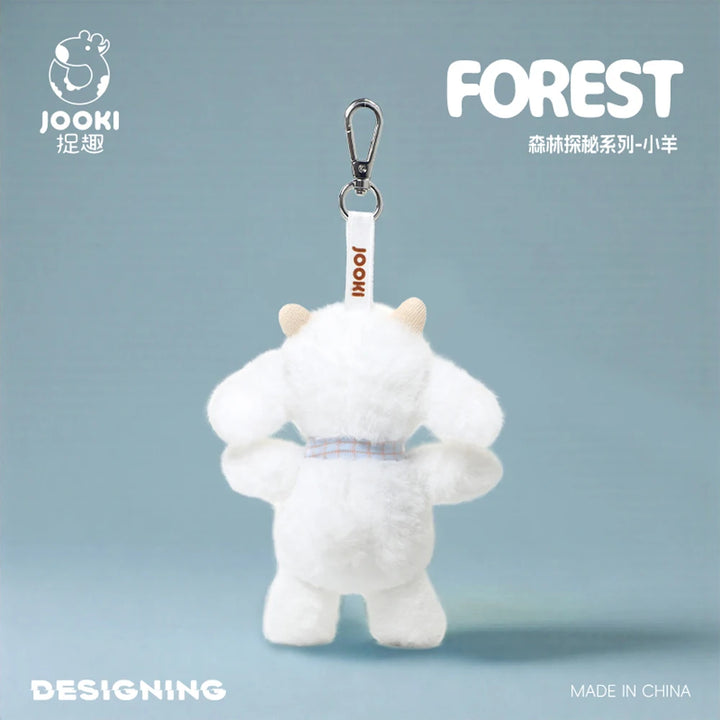 Pink Pig Stuffed Farm Animal Keychain White Sheep Plush Key Ring Holder Small Monkey Soft Dolls Pendants Bag Accessory Fun Gifts