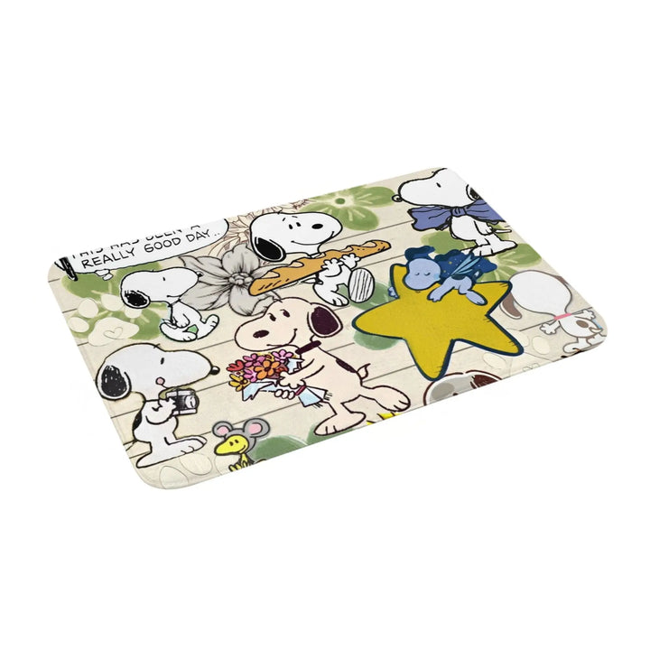 Snoopy Woodstock Merch Memory Foam Bath Mat Rug Non-Slip Soft Cartoon Bathroom Floor Rugs Carpet For Kitchen Shower Bath