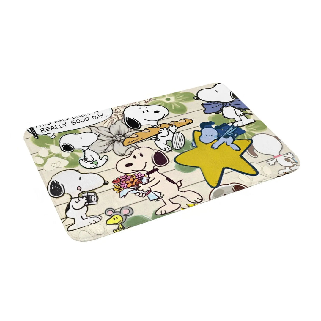 Cartoon Snoopy  Bathroom Rugs Mat Quick Dry  Bath Rugs Mats Carpet Non-Slip for Kitchen Shower