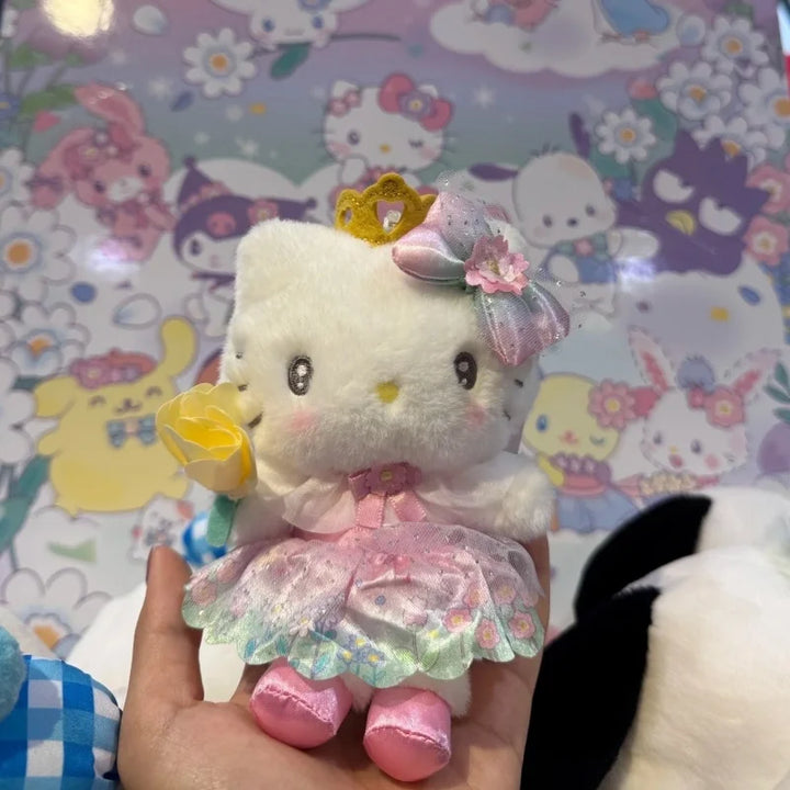 12cm Sanrio My Sweet Piano Plush Stuffed Soft Doll Keychain Heartfelt Crown Wishes Series hello kitty plushies bag Pendant Gifts