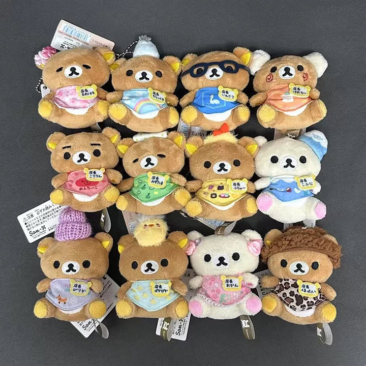 Kawaii Cartoon Rilakkuma Korilakkuma Anniversary Limited Manager Series Keychain Backpack Pendant Plush Toys Doll Accessories